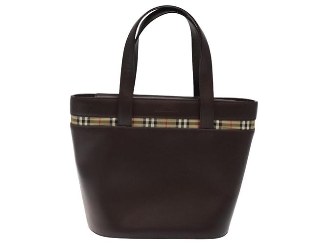 Cuir Burberry Nova check Marron