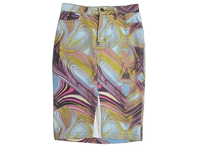 Roberto Cavalli Bleistiftrock mit buntem psychedelischem Print Mehrfarben