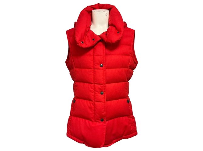 Colete puffer Akris Punto em lã acolchoada vermelha com penugem Vermelho