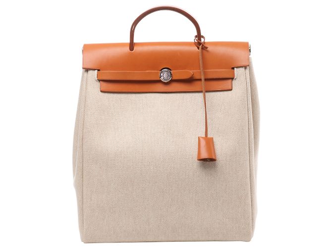Hermès Herbag Ado PM Twirl Ash x Vash Hunter Backpack in Beige×Brown B: 1998