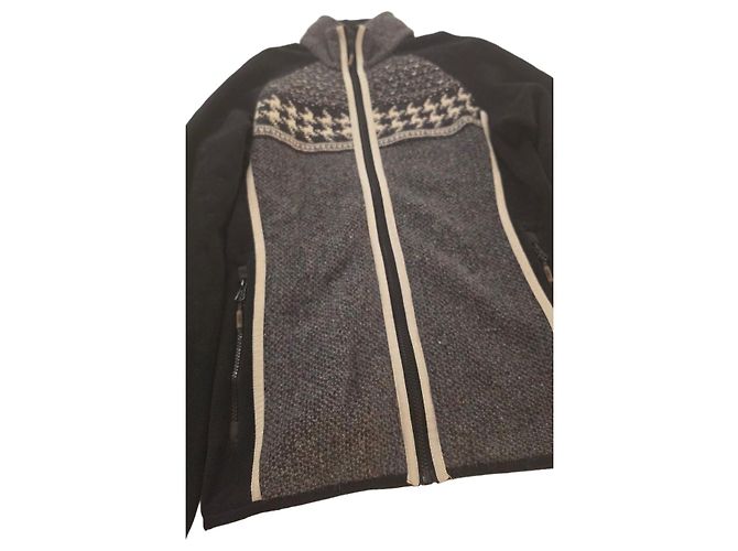Autre Marque CMP Wool-Blend Sports Jacket Black White Grey