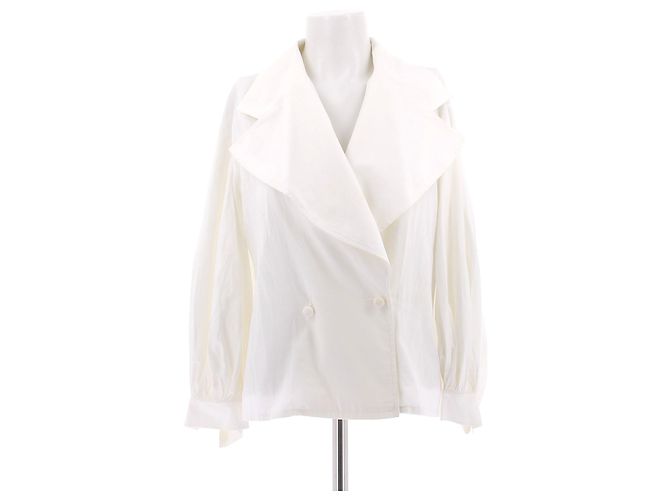 Top blanco de manga abullonada Christian Dior