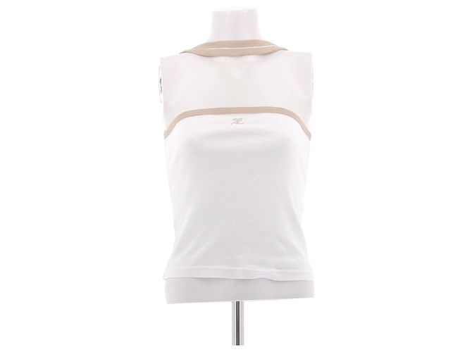 Courreges Top sem mangas branco