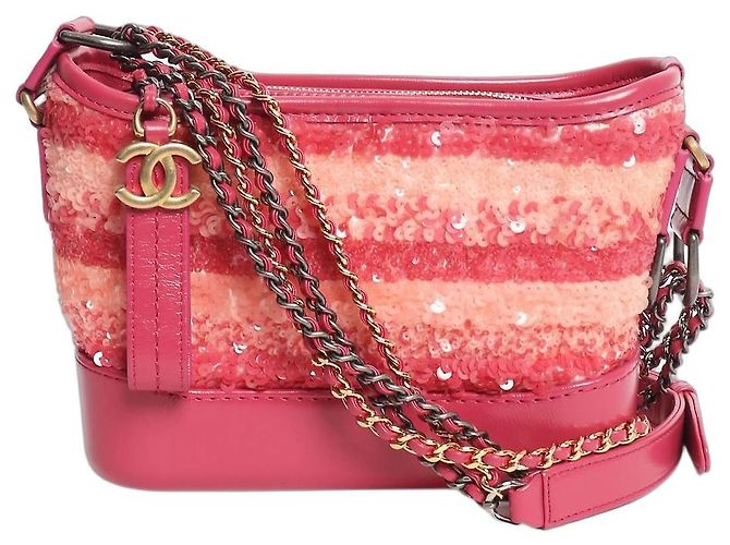 Chanel Pink 2017 small sequin Gabrielle bag