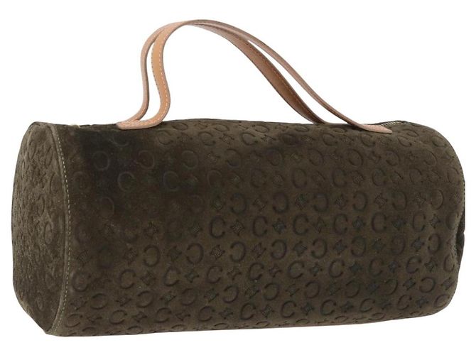 Céline CELINE C Macadam Sac à main Daim Vert Ton Or