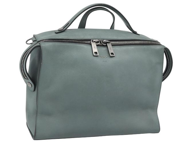 FENDI Handtasche Leder 2way Grün Silber