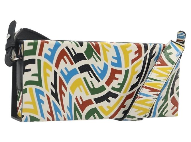 FENDI Zucca Canvas Vertigo Shoulder Bag PVC Multicolor Silver