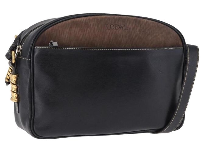 LOEWE Shoulder Bag Leather Black Gold