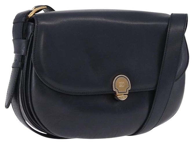 Céline CELINE Shoulder Bag Leather Navy Gold