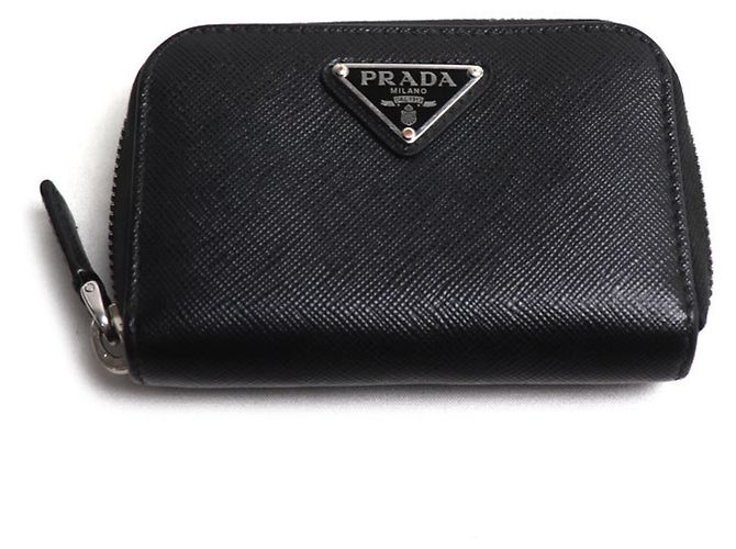 Prada Black Leather Coin Purse