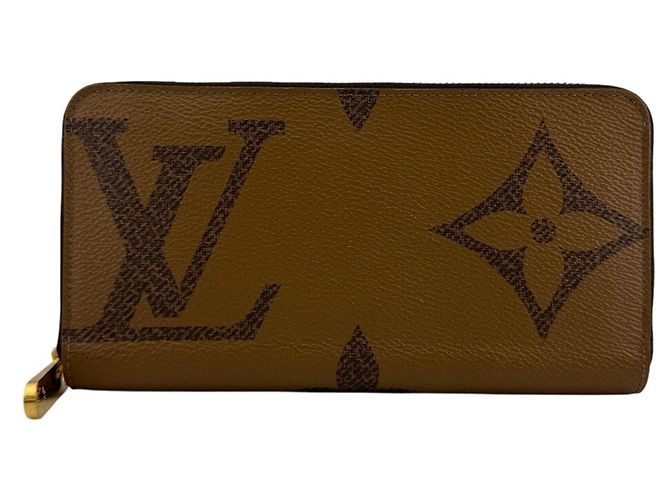 Zippy Cartera larga de cuero marrón Louis Vuitton Castaño