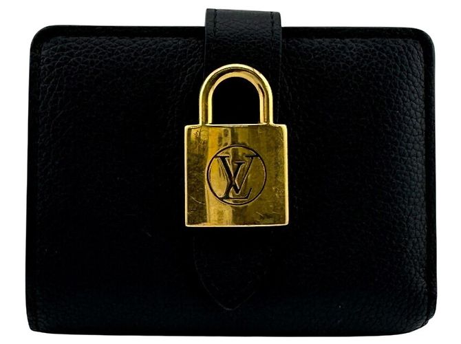 Portafoglio bi-fold Louis Vuitton in pelle di vitello nera Nero