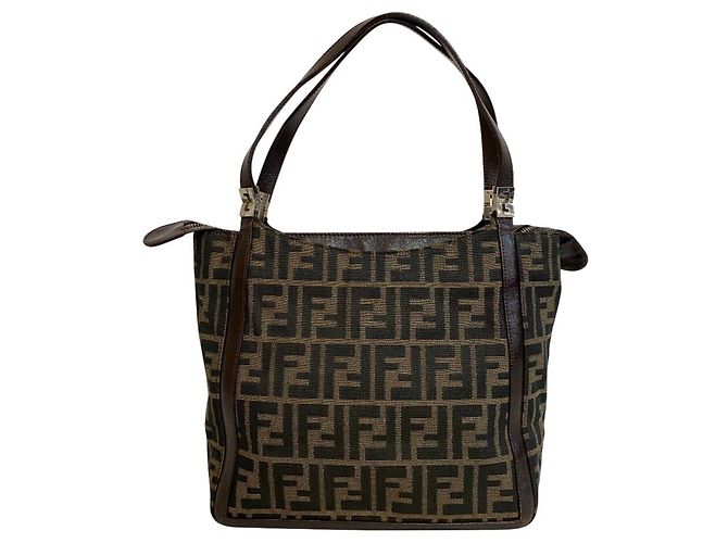Bolsa de mão Fendi Zucca em couro Marrom