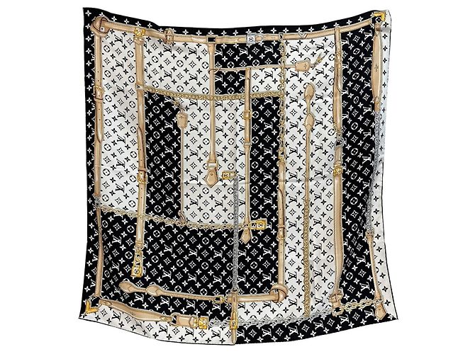 Sciarpa Louis Vuitton Monogram Confidential Nero Monogramma