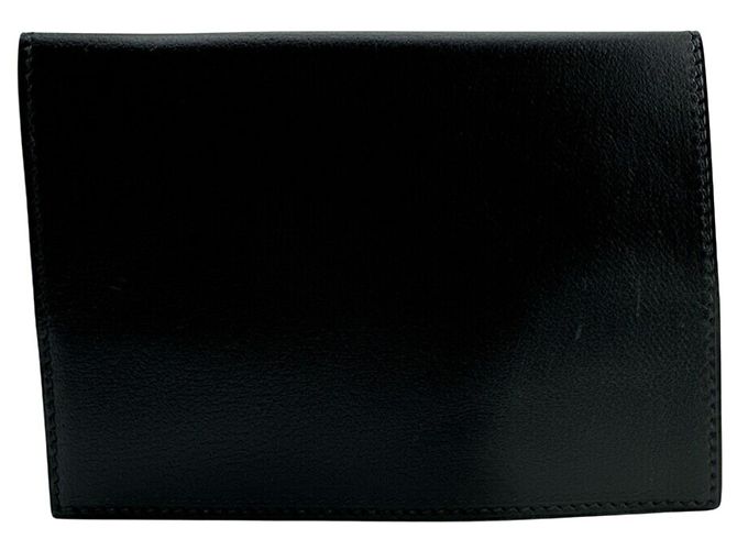 Hermès Hermes Magellan Kartenetui aus schwarzem Leder