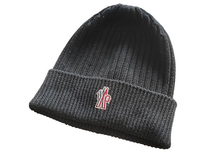 Moncler Grenoble Ribbed Wool Knit Beanie - Black
