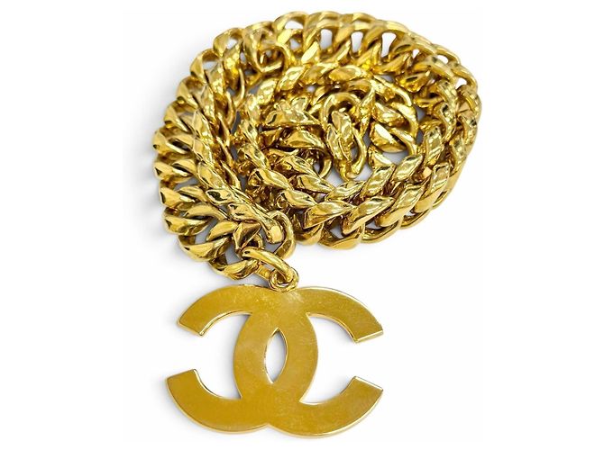Chanel Vintage 93A Coco Mark Chain Belt Golden