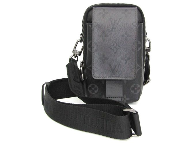 Louis Vuitton Monogram Eclipse Reverse Double Phone Pouch Marron Noir