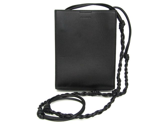 Bolsa de Ombro em Couro Jil Sander TANGLE SM Preto
