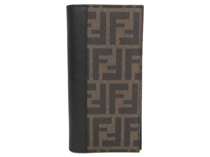 Fendi Zucca Long Wallet Brown Black