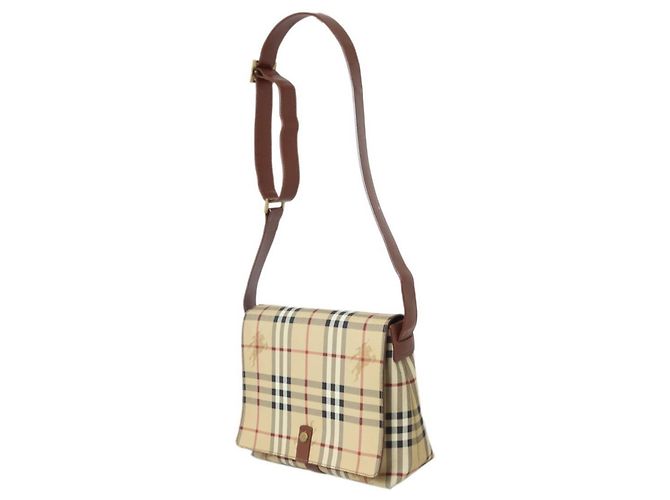 Borsa a tracolla Burberry Nova Check PVC Multicolore Beige
