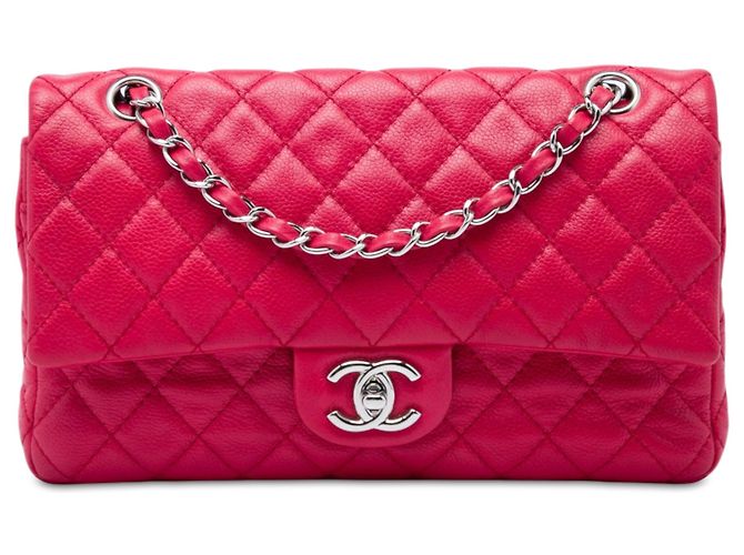 Chanel Pink Medium Classic Caviar Double Flap Rosa