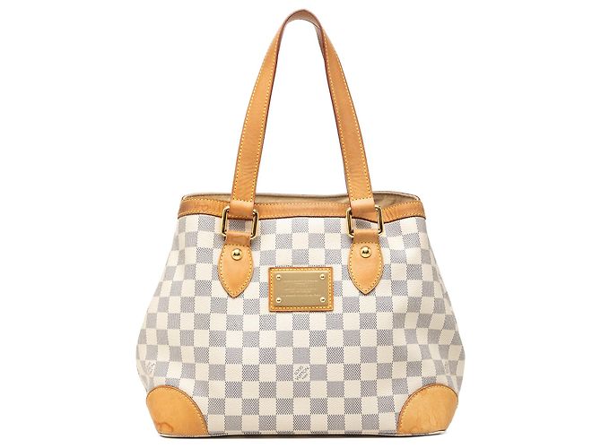 Louis Vuitton White Damier Azur Hampstead PM Weiß