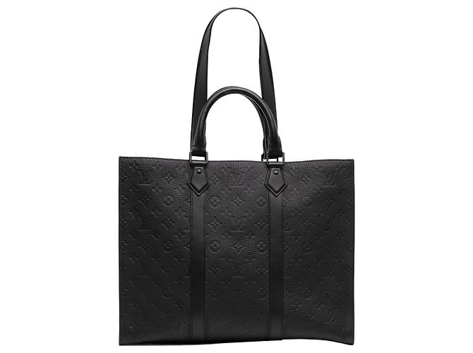 Louis Vuitton Black Monogram Taurillon Sac Plat 24H Noir