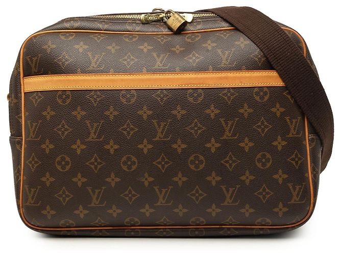 Louis Vuitton Brown Monogram Reporter GM Marrone