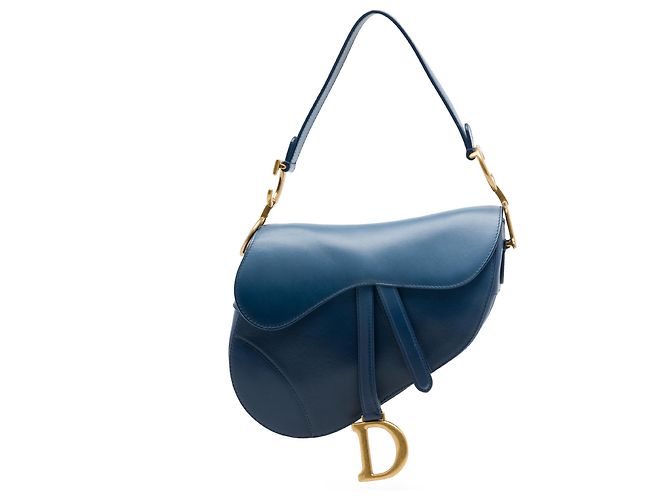 Bolsa Saddle Dior em couro de bezerro degradê azul Azul marinho
