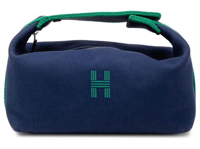 Hermès Blue Small Toile Bride A Brac Case