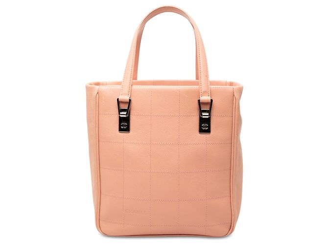 Chanel Pink CC Chocolate Bar Caviar Tote