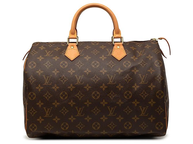 Louis Vuitton Brown Monogram Speedy 35 Marrom