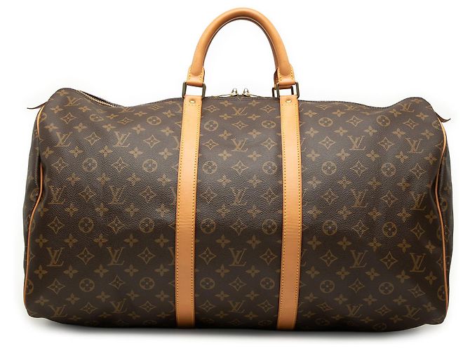Louis Vuitton Brown Monogram Keepall 55 Marrom