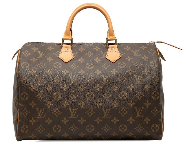 Louis Vuitton Brown Monogram Speedy 35 Marrom