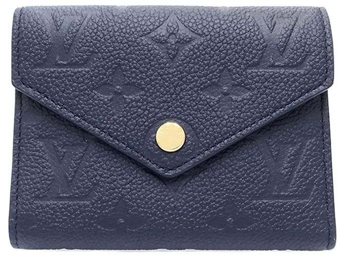 Louis Vuitton Blue Monogram Empreinte Victorine Geldbörse Blau Marineblau