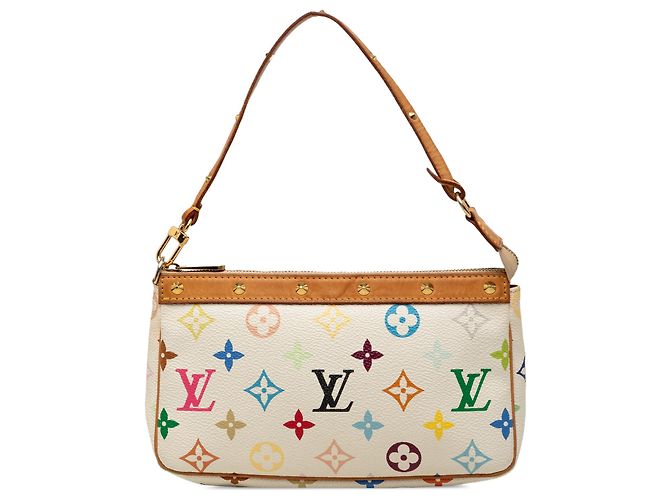 Louis Vuitton White Monogram Multicolore Pochette Accessoires Blanc