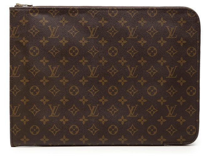 Louis Vuitton Brown Monogram Poche Documents Portfolio Marron