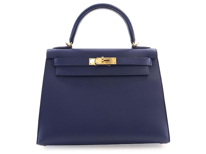 Hermès Blue Epsom Kelly II Sellier 28 Bleu Bleu foncé