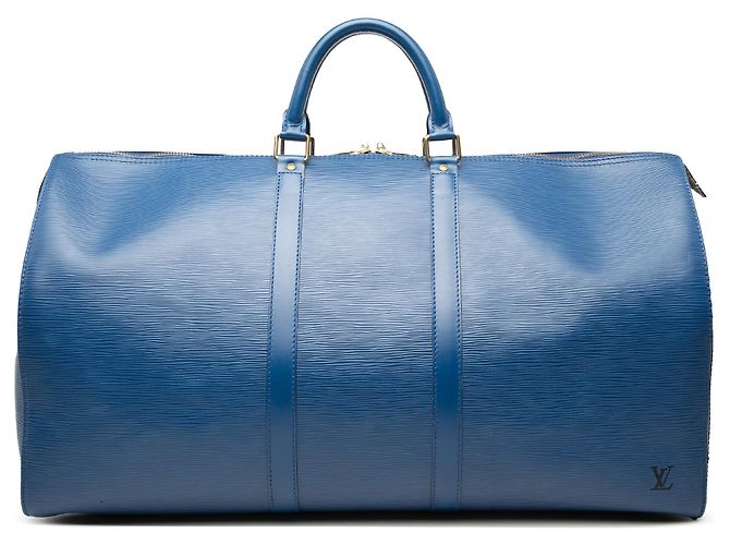 Louis Vuitton Blue Epi Keepall 55 Blau
