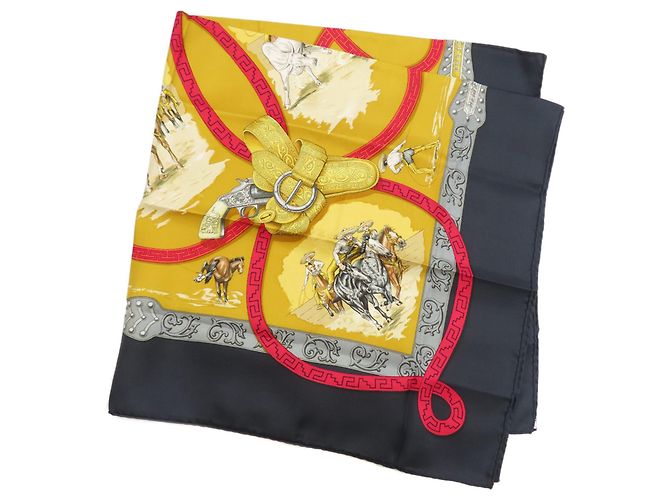Hermès Hermes Carre 90 Chaleada Seidentuch Schwarz