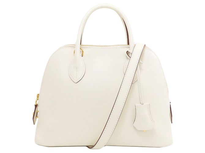 Hermès Borsa Hermes Bolide 1923 25 Verso Gold Hardware Marrone Bianco