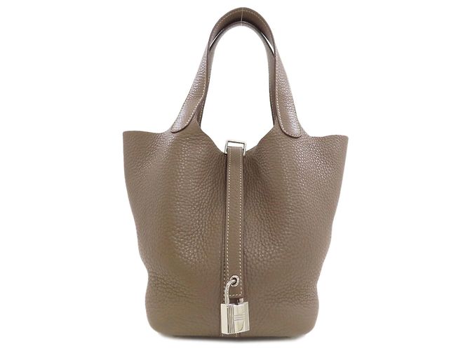 Hermès Bolso Hermes Picotin Lock PM en Etoupe Gray Gris pardo