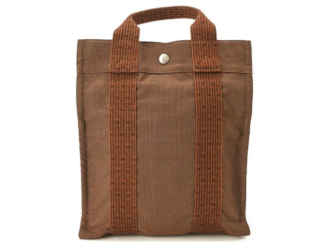 Hermès Zaino Tote Hermes Herline Ad PM in nylon canvas Marrone