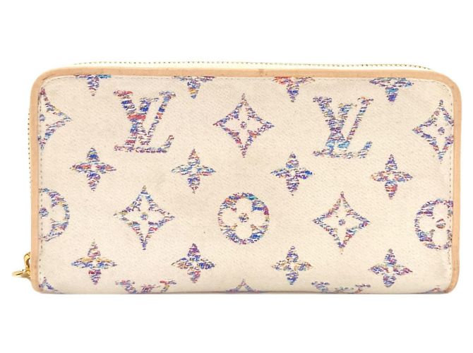 Cartera larga Louis Vuitton Monogram Jacquard Blanco Azul Beige