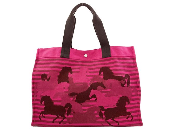 Hermès Hermes Chevaux En Tote Bag Rosa