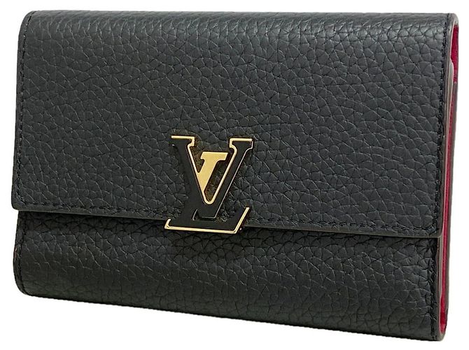 Portafoglio Louis Vuitton Tri-fold in Hot Pink e Noir Nero Rosa