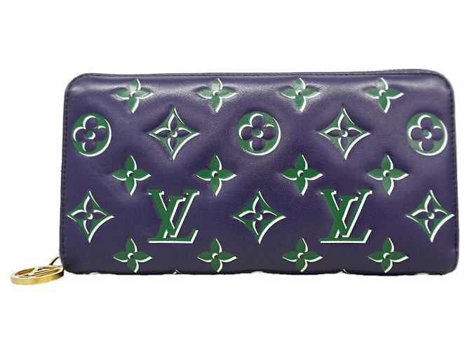 Cartera Larga Louis Vuitton - Coussin Zippy Wallet Verde Azul marino
