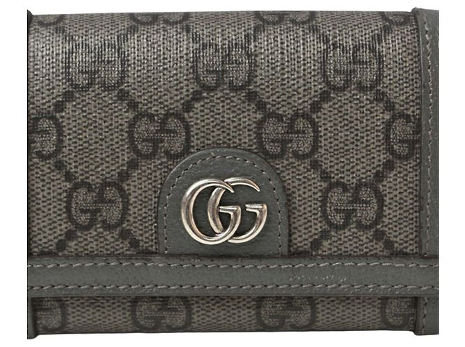 Gucci Bi-fold Kartenetui Grau Braun