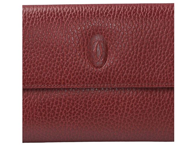 Cartier Tri-fold Wallet in Bordeaux Dark red
